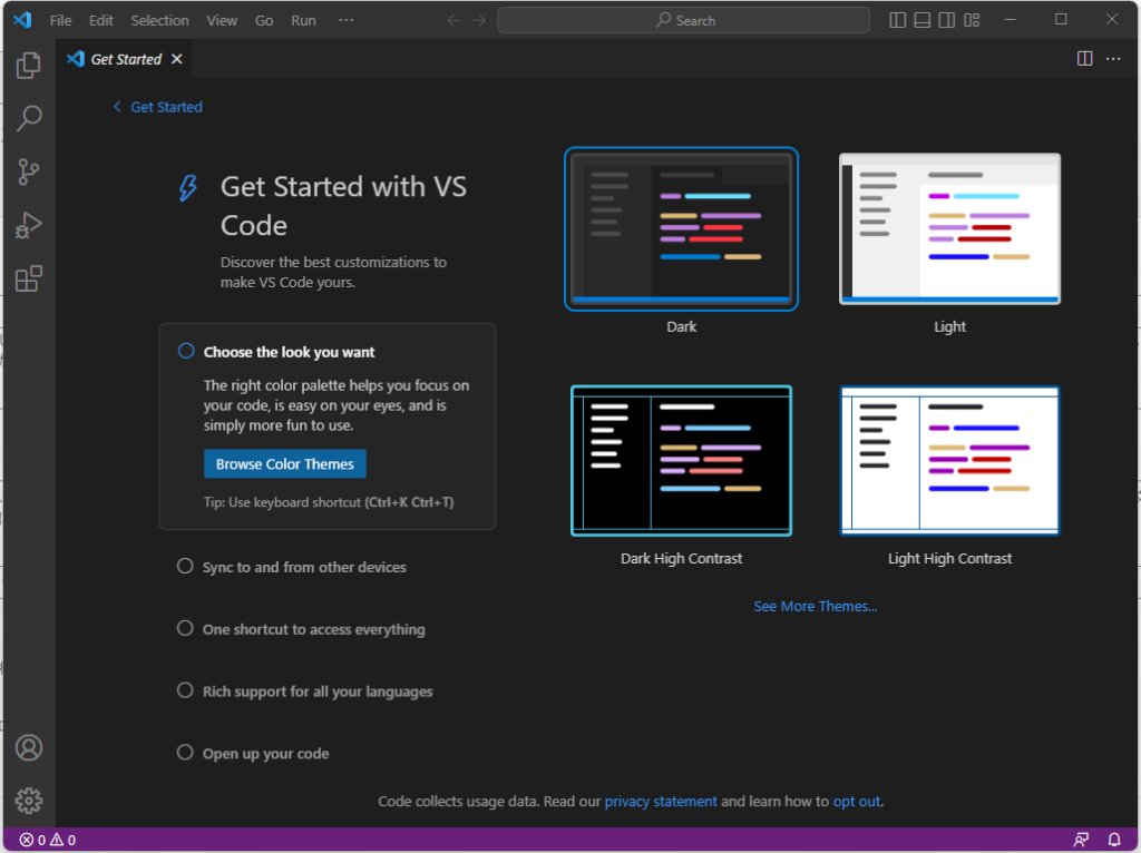 VS Codeの画面